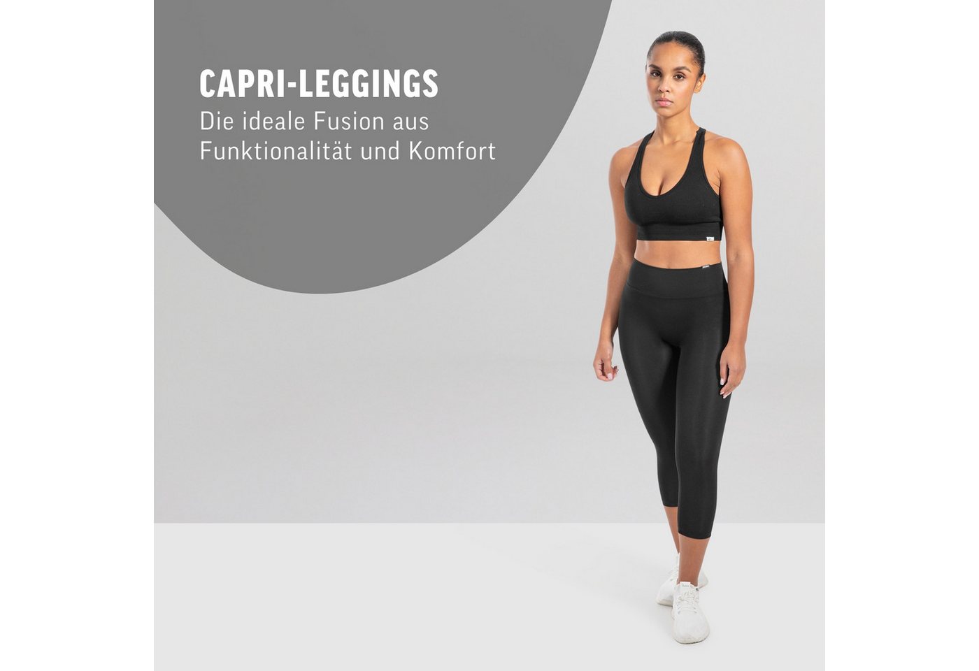 Smilodox Leggings Mirella, High Waist Capri-Leggings, weiches Stretch-Material Blickdichte 3/4 Sportleggings, Shape Fit Trainingshose, Yoga Freizeit – Bild 3 von 5