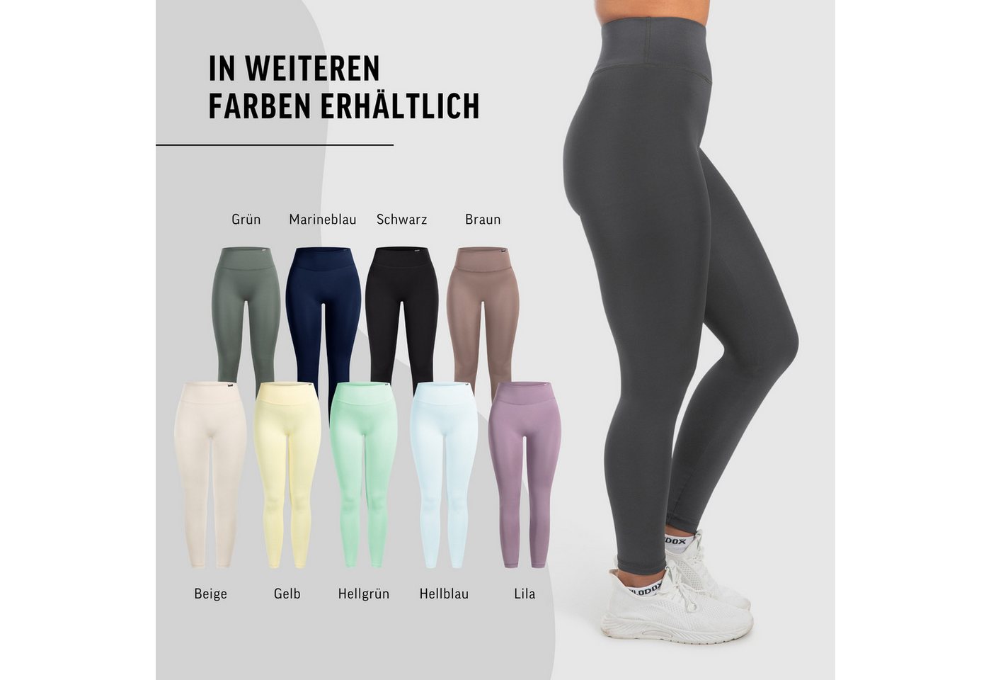 Smilodox Leggings Selina, High Waist Shaped Fit Yogahose, elastisches Material Blickdichte Push-Up Yoga Leggings, elastisch, seamless, Workout Gym – Bild 4 von 5