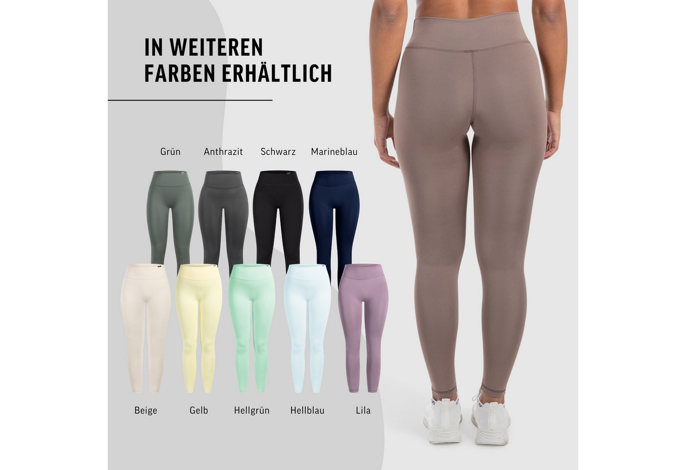 Smilodox Leggings Selina, High Waist Shaped Fit Yogahose, elastisches Material Blickdichte Push-Up Yoga Leggings, elastisch, seamless, Workout Gym – Bild 4 von 5