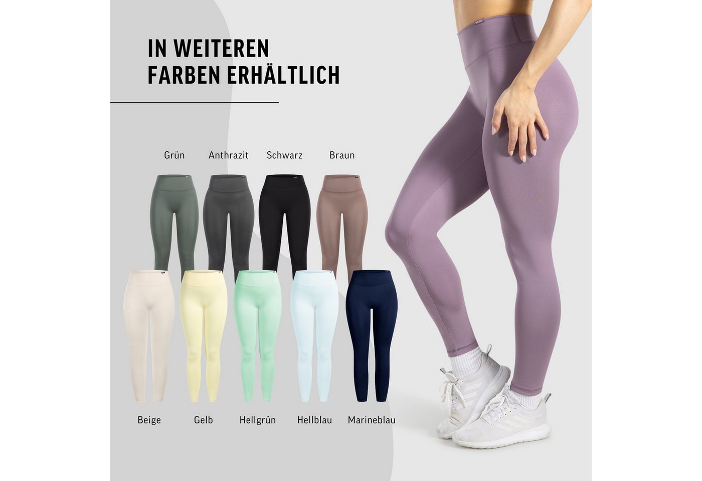 Smilodox Leggings Selina, High Waist Shaped Fit Yogahose, elastisches Material Blickdichte Push-Up Yoga Leggings, elastisch, seamless, Workout Gym – Bild 4 von 5