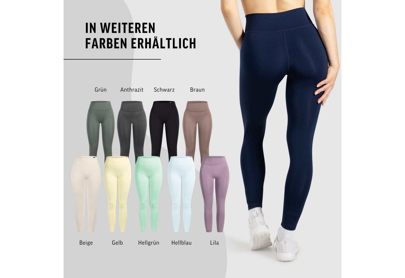 Smilodox Leggings Selina, High Waist Shaped Fit Yogahose, elastisches Material Blickdichte Push-Up Yoga Leggings, elastisch, seamless, Workout Gym – Bild 4 von 5