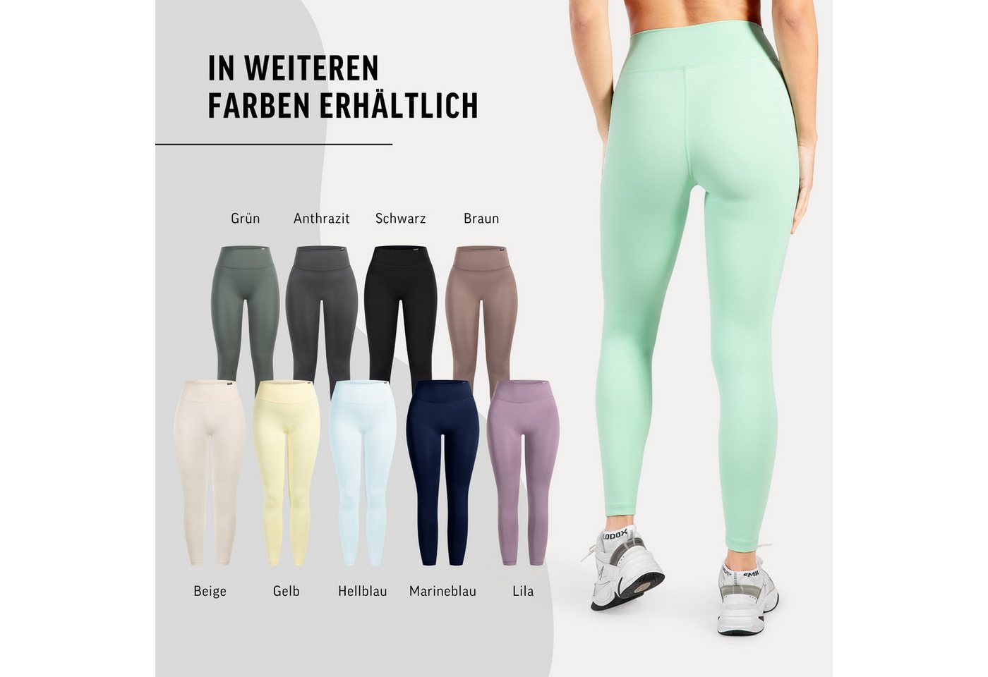 Smilodox Leggings Selina, High Waist Shaped Fit Yogahose, elastisches Material Blickdichte Push-Up Yoga Leggings, elastisch, seamless, Workout Gym – Bild 4 von 5