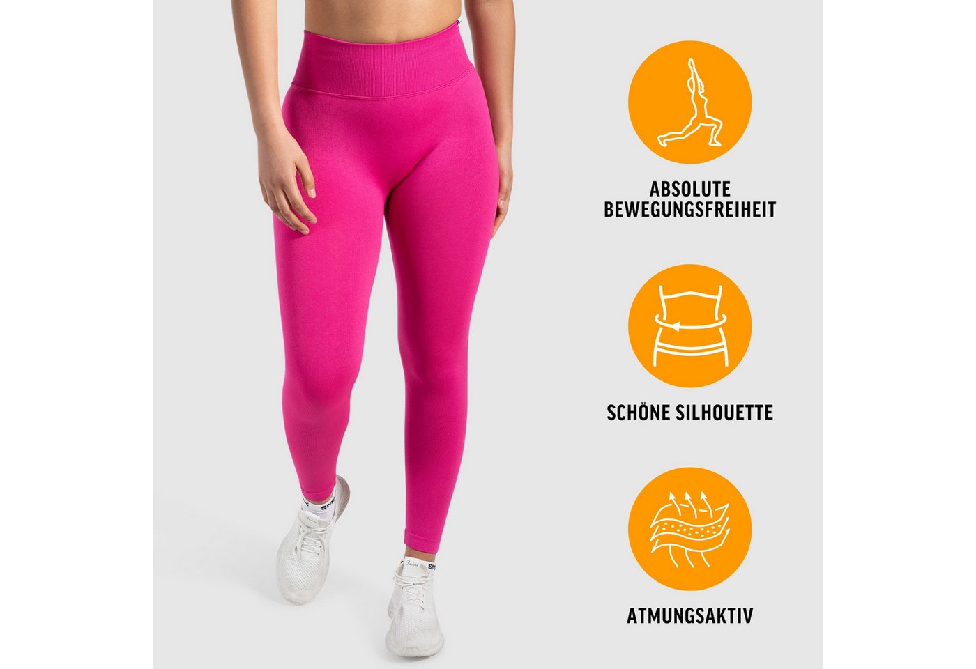 Smilodox Leggings Sena, Nahtlose High Waist Sportleggings mit V-Kontur & Shaped Fit Figurformende Trainingshose aus atmungsaktivem Funktionsmaterial – Bild 2 von 5