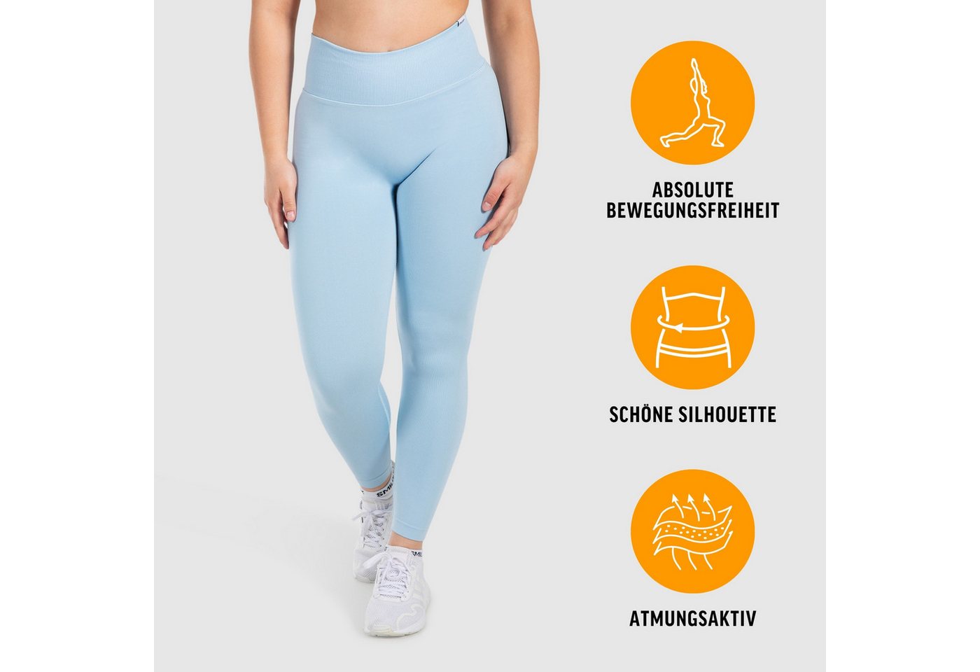 Smilodox Leggings Sena, Nahtlose High Waist Sportleggings mit V-Kontur & Shaped Fit Figurformende Trainingshose aus atmungsaktivem Funktionsmaterial – Bild 2 von 5