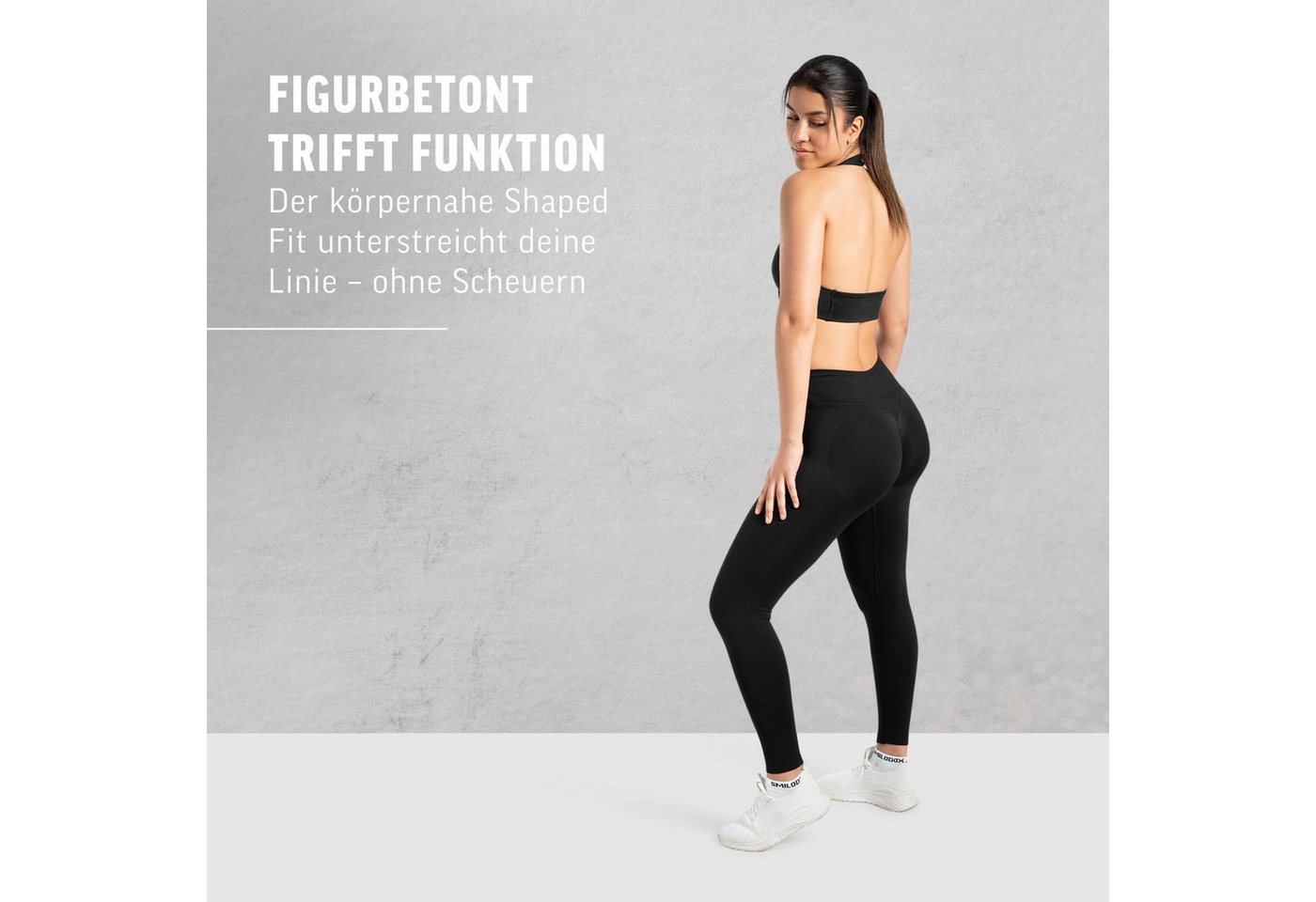 Smilodox Leggings Sena, Nahtlose High Waist Sportleggings mit V-Kontur & Shaped Fit Figurformende Trainingshose aus atmungsaktivem Funktionsmaterial – Bild 3 von 5