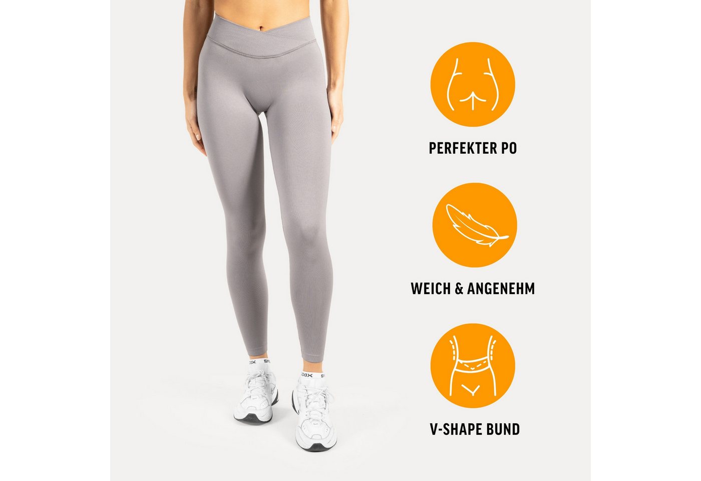 Smilodox Leggings Silvia, High Waist Sporthose Blickdicht Yogahose Booty Scrunch Leggings Damen Seamless Smilodox Label Fitness – Bild 2 von 5