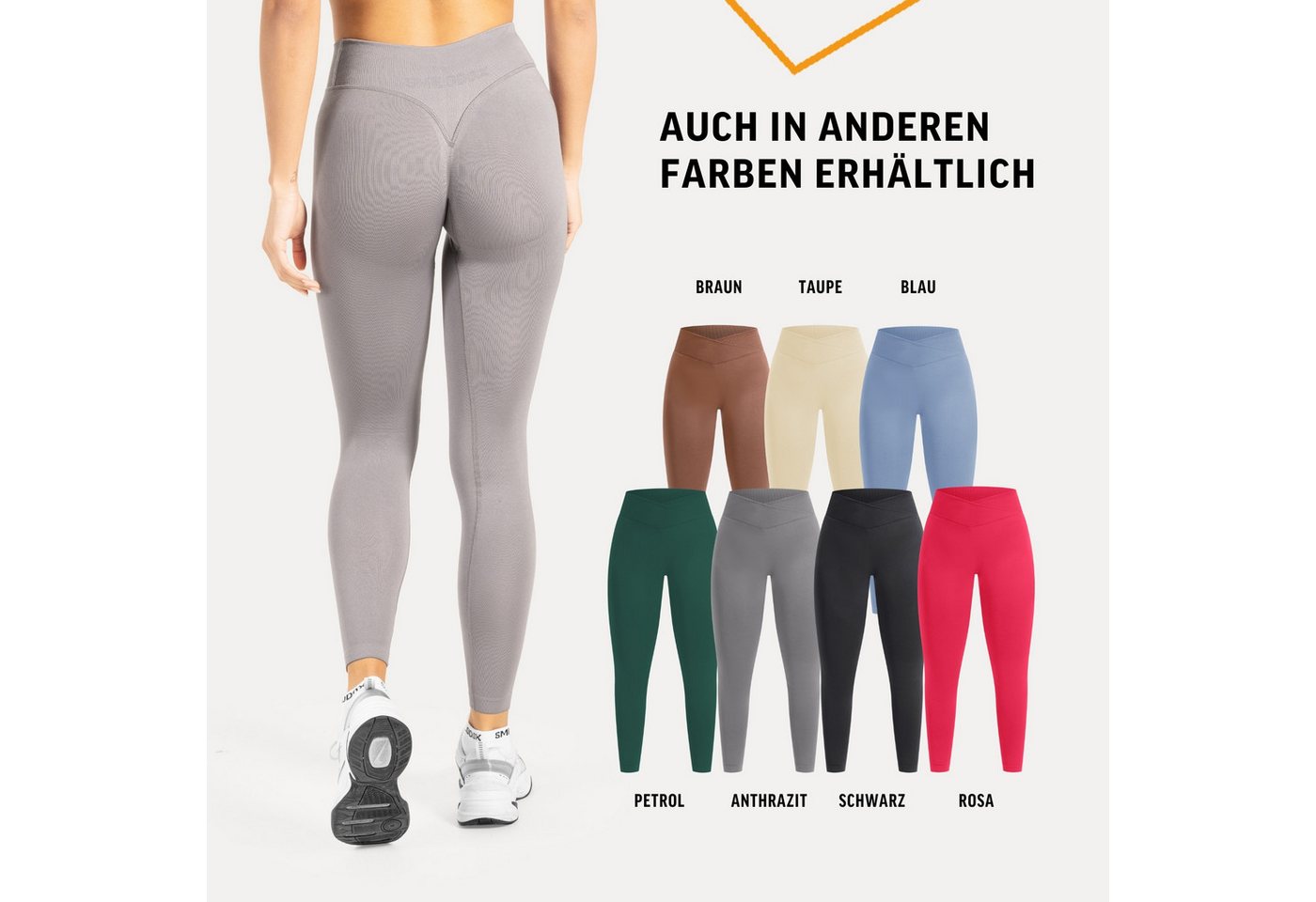 Smilodox Leggings Silvia, High Waist Sporthose Blickdicht Yogahose Booty Scrunch Leggings Damen Seamless Smilodox Label Fitness – Bild 4 von 5