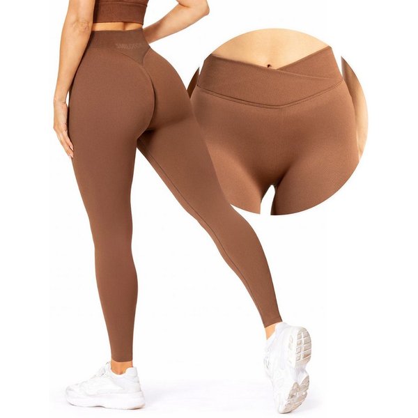 Smilodox Leggings Silvia, High Waist Sporthose Blickdicht Yogahose Booty Scrunch Leggings Damen Seamless Smilodox Label Fitness