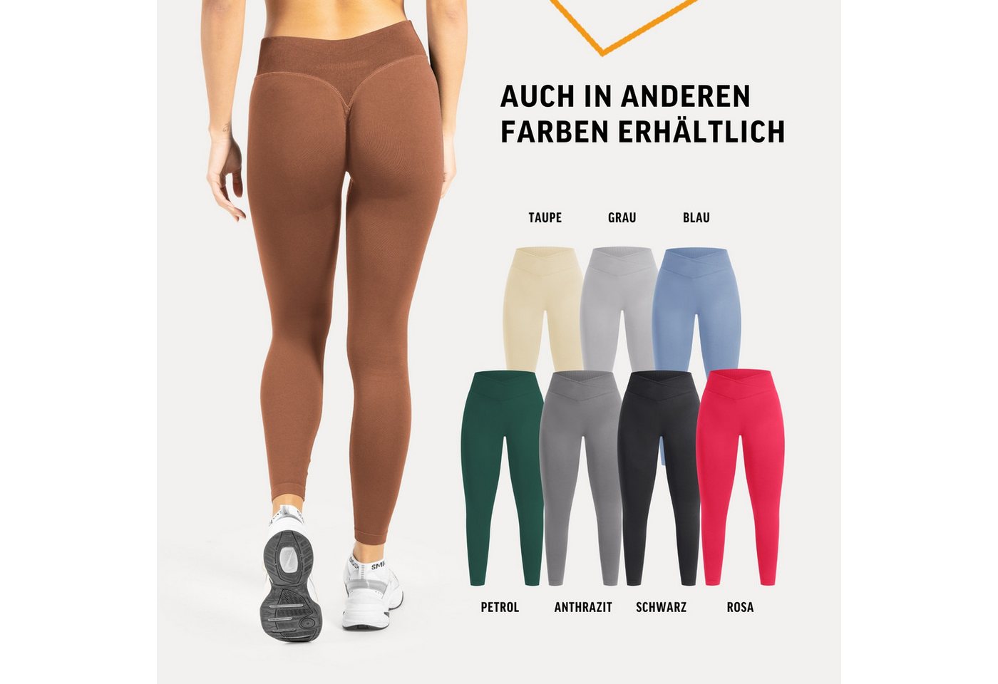 Smilodox Leggings Silvia, High Waist Sporthose Blickdicht Yogahose Booty Scrunch Leggings Damen Seamless Smilodox Label Fitness – Bild 4 von 5