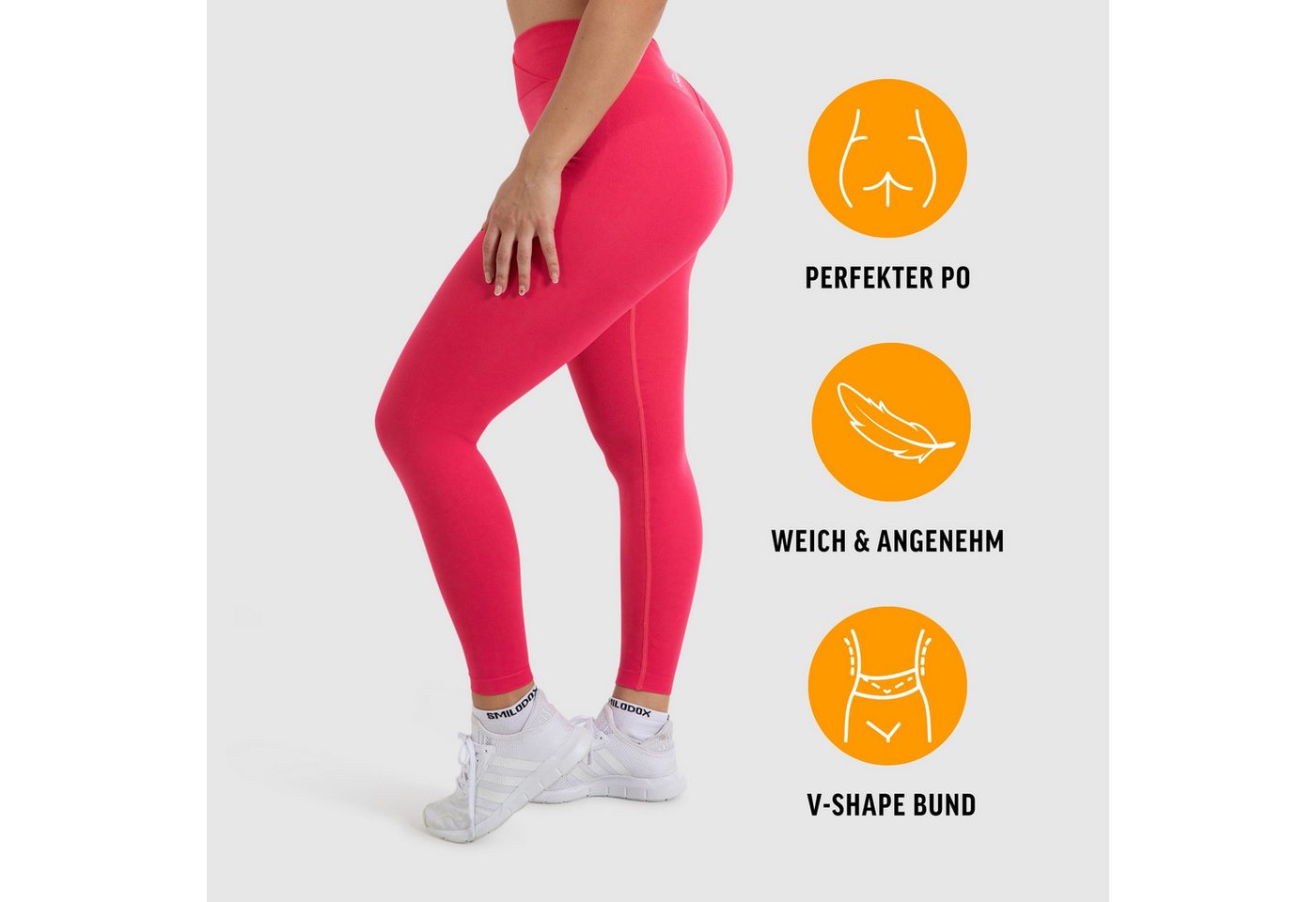 Smilodox Leggings Silvia, High Waist Sporthose Blickdicht Yogahose Booty Scrunch Leggings Damen Seamless Smilodox Label Fitness – Bild 2 von 5