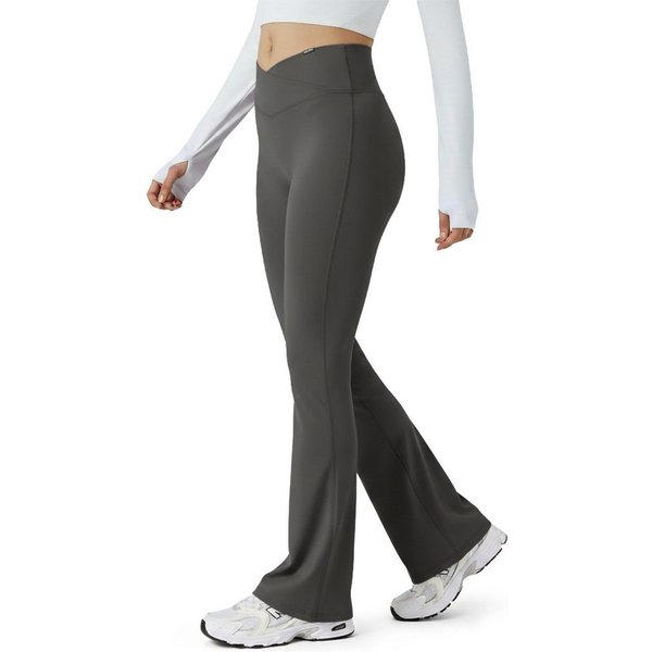 Smilodox Leggings SoftFeel Leonora, Bootcut Yogahose, atmungsaktiv & 4-Wege-Stretch High Waist Freizeithose, weiche Oberfläche, Yoga Pilates Stretching