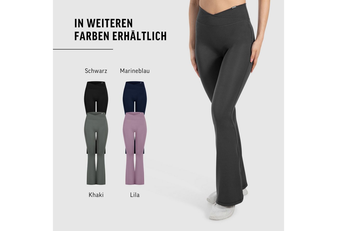 Smilodox Leggings SoftFeel Leonora, Bootcut Yogahose, atmungsaktiv & 4-Wege-Stretch High Waist Freizeithose, weiche Oberfläche, Yoga Pilates Stretching – Bild 4 von 5