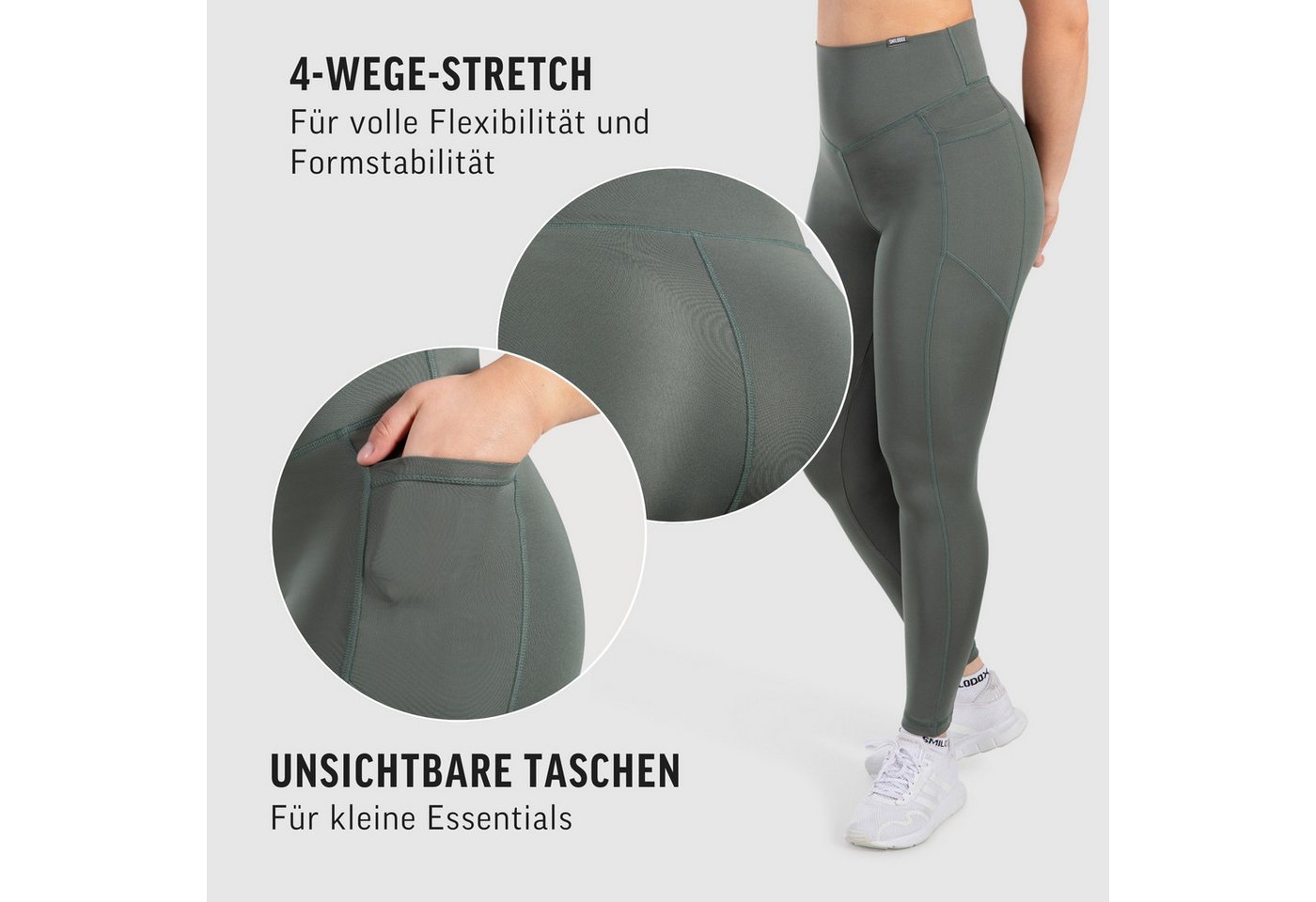 Smilodox Leggings SoftFeel Leticia, High Waist Yogahose mit seitlichen Taschen, Yoga atmungsaktiv, schnelltrocknend, 4-Wege-Stretch, Feuchtigkeitsabweisend – Bild 5 von 5