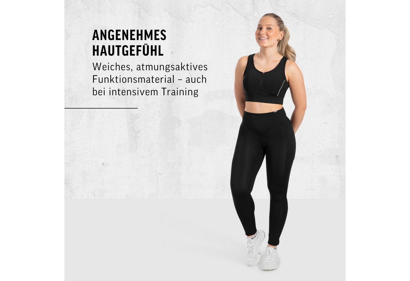 Smilodox Leggings SoftFeel Leticia, High Waist Yogahose mit seitlichen Taschen, Yoga atmungsaktiv, schnelltrocknend, 4-Wege-Stretch, Feuchtigkeitsabweisend – Bild 3 von 5