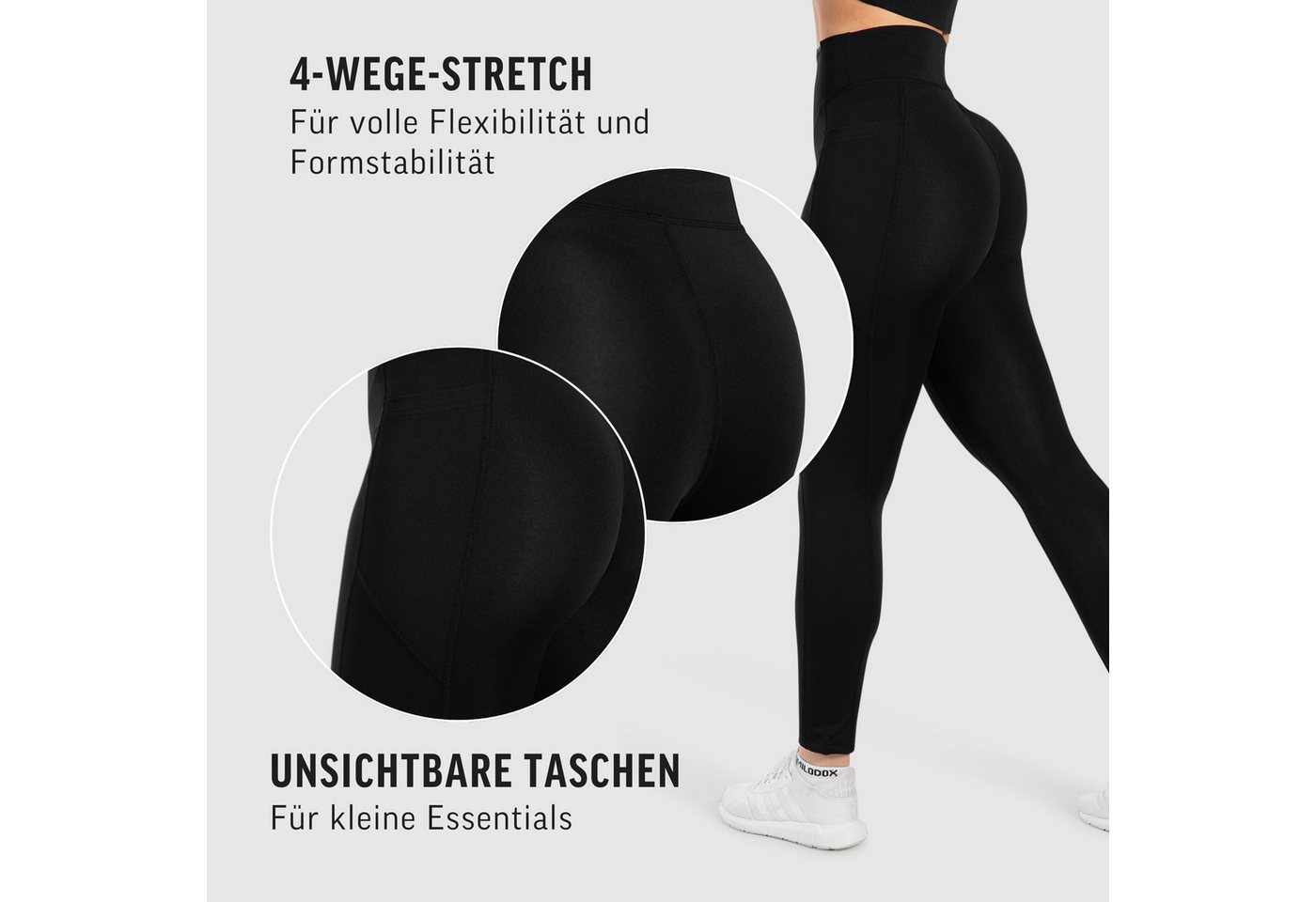 Smilodox Leggings SoftFeel Leticia, High Waist Yogahose mit seitlichen Taschen, Yoga atmungsaktiv, schnelltrocknend, 4-Wege-Stretch, Feuchtigkeitsabweisend – Bild 5 von 5