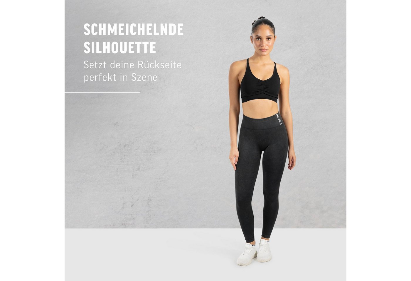 Smilodox Leggings Sonnia, Stretch Fit Sporthose mit V-Shape Kontur & Scrunch-Effekt Figurformender Shaped Fit, Seamless High Waist, Training Yoga Alltag – Bild 3 von 5
