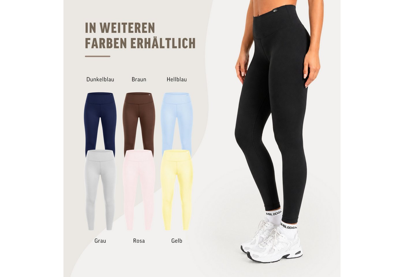 Smilodox Leggings Sorea Damen, Yogaleggings, High Waist, Stretch, für Gym & Alltag Blickdicht, Soft Touch, Shaping Effekt, Training & Pilates – Bild 4 von 5