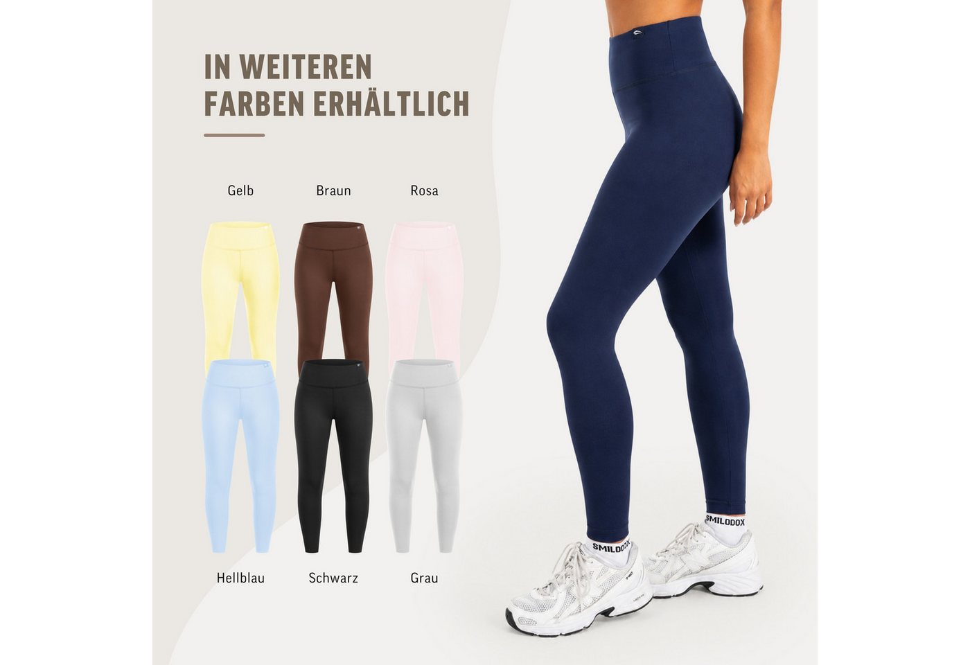 Smilodox Leggings Sorea Damen, Yogaleggings, High Waist, Stretch, für Gym & Alltag Blickdicht, Soft Touch, Shaping Effekt, Training & Pilates – Bild 4 von 5