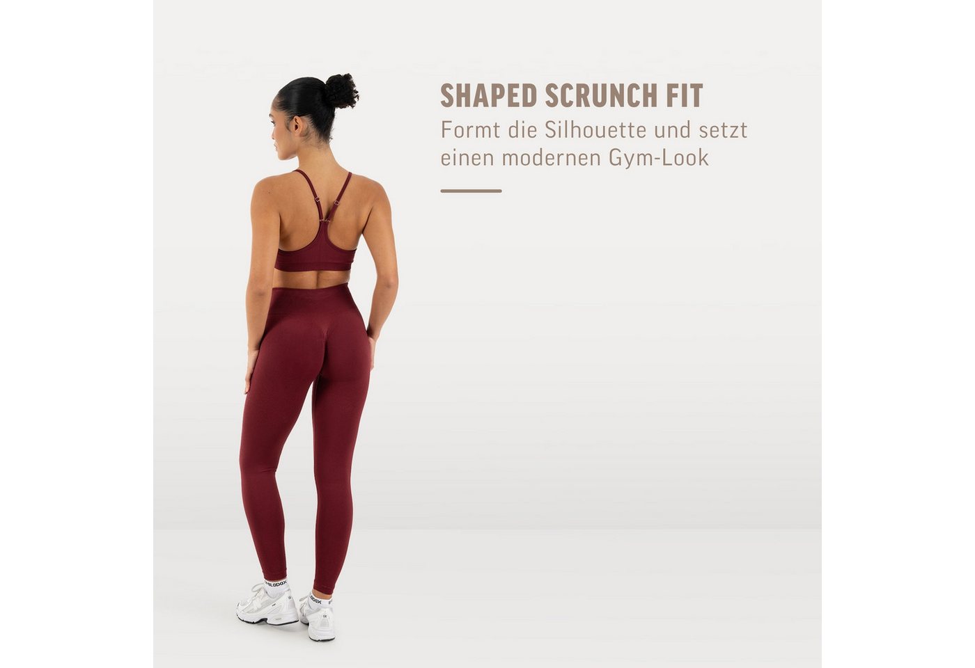 Smilodox Leggings Timea Sporthose Damen, Scrunch, Shaped Fit, High Waist, Gym Scrunch Naht, Rippstruktur, Shaped Fit, hoher Bund, Stretch – Bild 3 von 5
