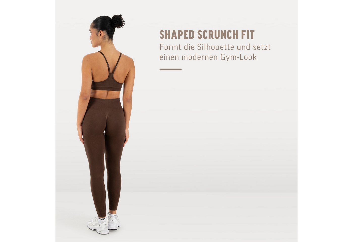 Smilodox Leggings Timea Sporthose Damen, Scrunch, Shaped Fit, High Waist, Gym Scrunch Naht, Rippstruktur, Shaped Fit, hoher Bund, Stretch – Bild 3 von 5