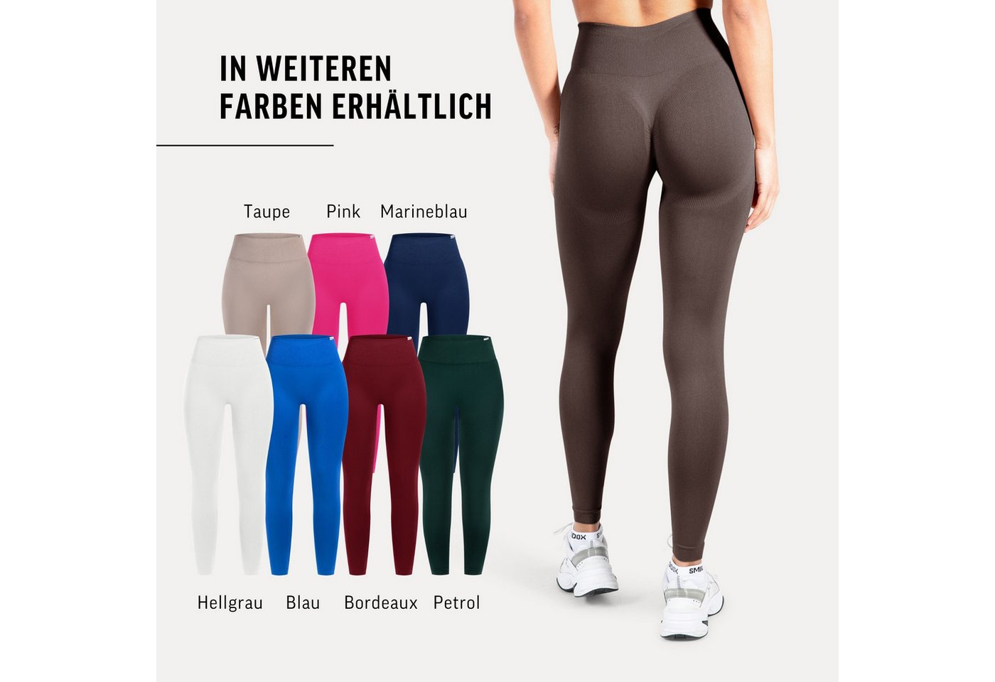 Smilodox Leggings Trixy, High Waist Yogahose mit Scrunch-Effekt, Stretch Sporthose nahtlos & figurformend, Push-Up Booty, elastischer Bund, Yoga – Bild 4 von 5
