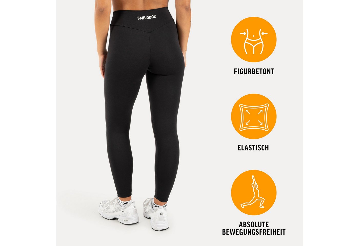 Smilodox Leggings Verusha, Sporthose, High Waist Gymhose, für Fitness & Yoga Shaped Fit, Stretch, langer Schnitt, elastischer Bund – Bild 2 von 5