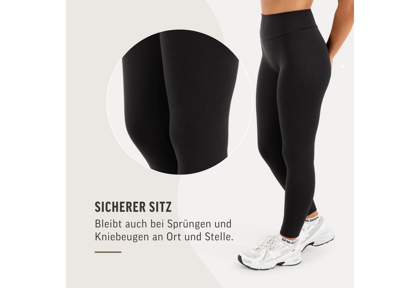 Smilodox Leggings Verusha, Sporthose, High Waist Gymhose, für Fitness & Yoga Shaped Fit, Stretch, langer Schnitt, elastischer Bund – Bild 4 von 5