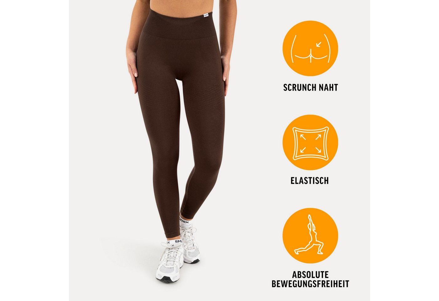 Smilodox Leggings Vonda, Scrunch Sporthose Damen, Shaped Fit, Seamless, Gym & Yoga V-Shape Bund, Seamless, Booty Shape, Push Effect, Squatproof – Bild 2 von 5