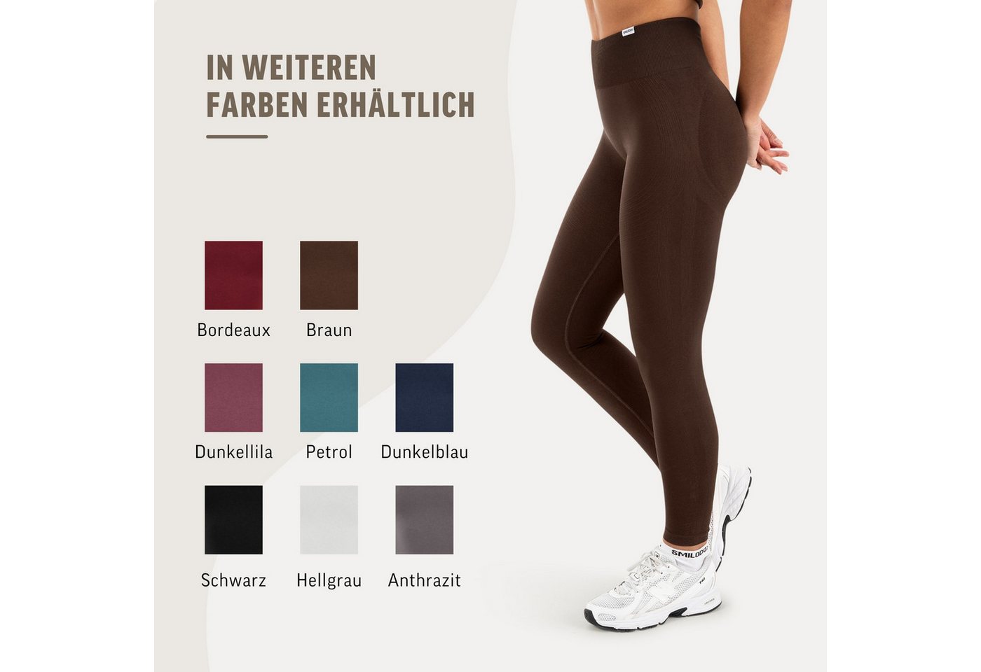 Smilodox Leggings Vonda, Scrunch Sporthose Damen, Shaped Fit, Seamless, Gym & Yoga V-Shape Bund, Seamless, Booty Shape, Push Effect, Squatproof – Bild 4 von 5