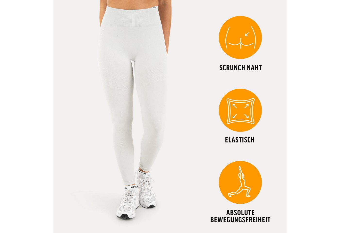 Smilodox Leggings Vonda, Scrunch Sporthose Damen, Shaped Fit, Seamless, Gym & Yoga V-Shape Bund, Seamless, Booty Shape, Push Effect, Squatproof – Bild 2 von 5