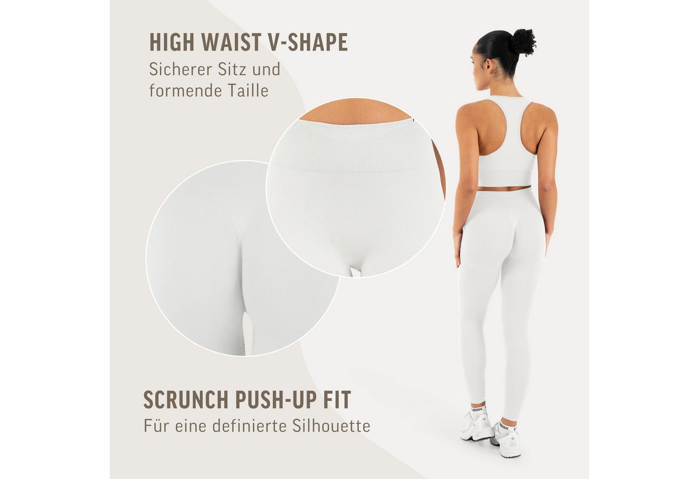 Smilodox Leggings Vonda, Scrunch Sporthose Damen, Shaped Fit, Seamless, Gym & Yoga V-Shape Bund, Seamless, Booty Shape, Push Effect, Squatproof – Bild 5 von 5