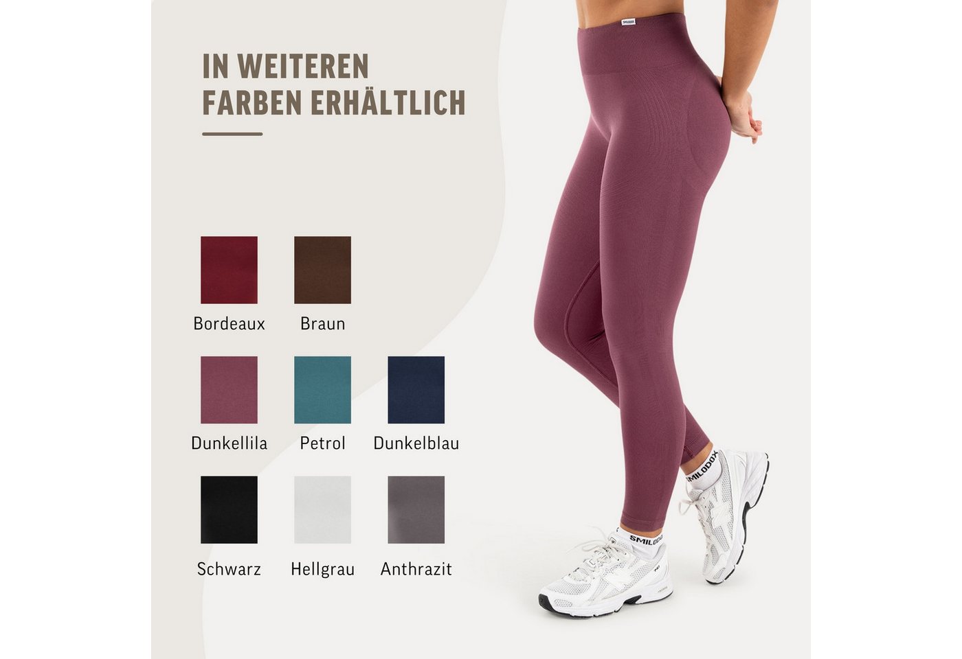 Smilodox Leggings Vonda, Scrunch Sporthose Damen, Shaped Fit, Seamless, Gym & Yoga V-Shape Bund, Seamless, Booty Shape, Push Effect, Squatproof – Bild 4 von 5