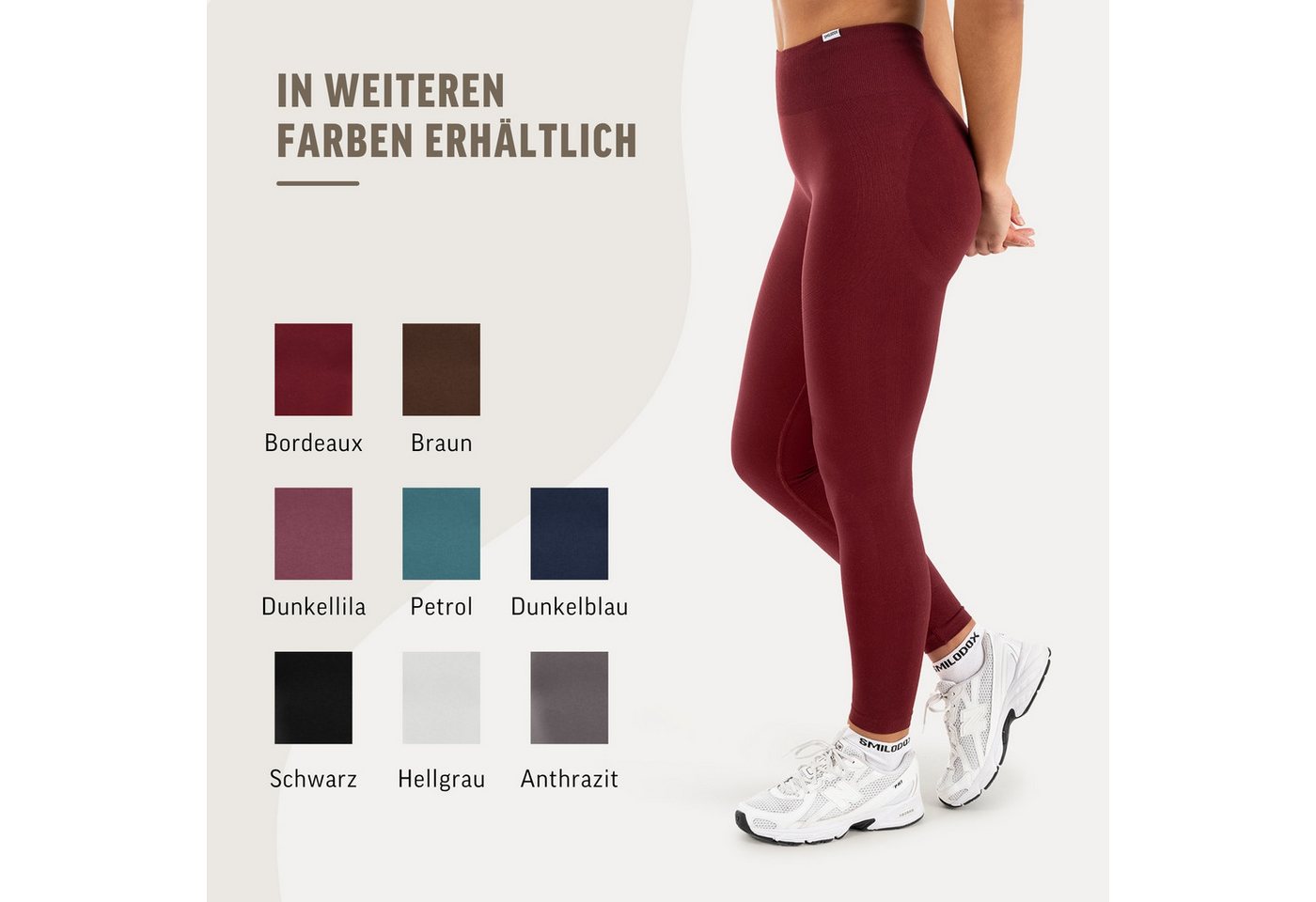 Smilodox Leggings Vonda, Scrunch Sporthose Damen, Shaped Fit, Seamless, Gym & Yoga V-Shape Bund, Seamless, Booty Shape, Push Effect, Squatproof – Bild 4 von 5