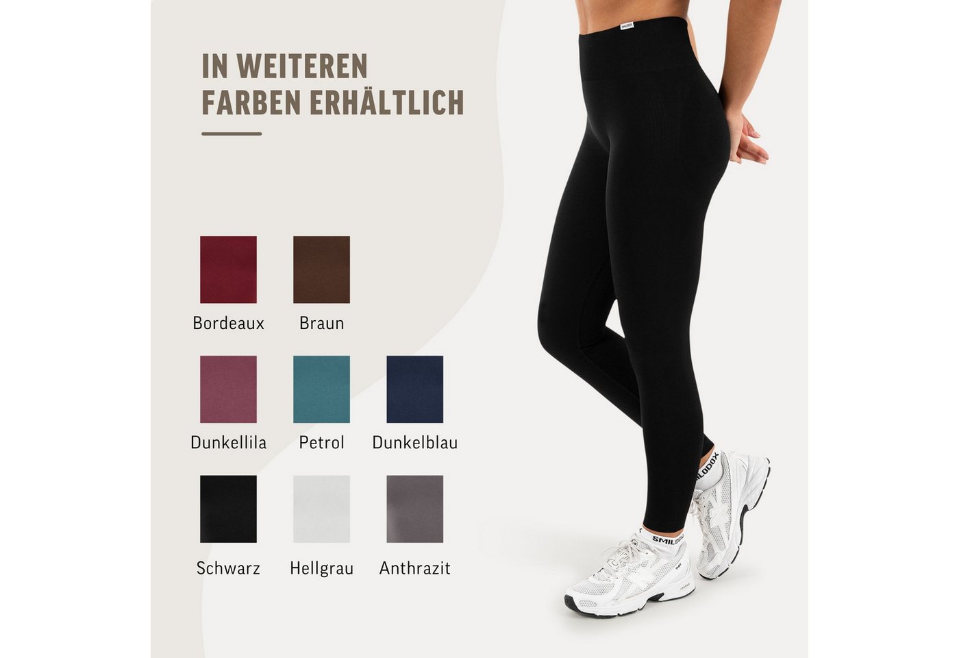 Smilodox Leggings Vonda, Scrunch Sporthose Damen, Shaped Fit, Seamless, Gym & Yoga V-Shape Bund, Seamless, Booty Shape, Push Effect, Squatproof – Bild 4 von 5