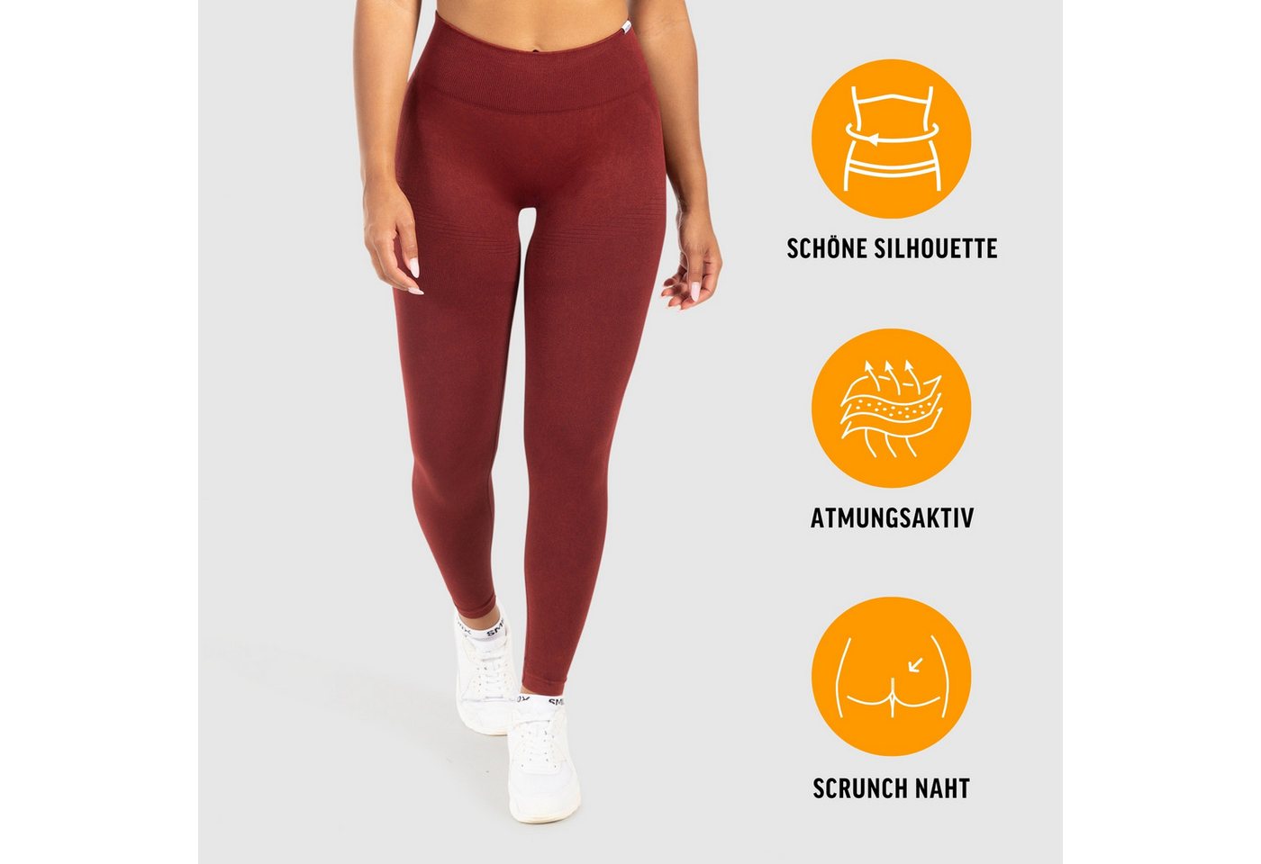 Smilodox Leggings Yune, Scrunch & Batik Optik mit Seamless Naht und Kontur, Fitness Hose elastisch, Blickdicht, komfortabel & stylisch, Gym Yoga Pilates – Bild 2 von 5
