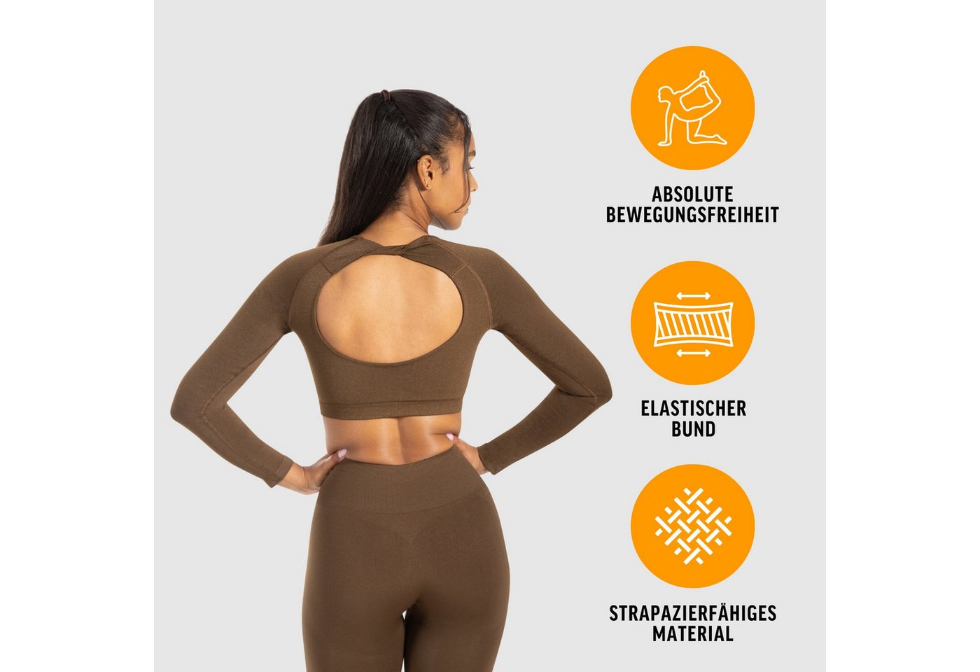 Smilodox Longsleeve Bethy, Seamless Cropped, elastisch & atmungsaktiv, kurzer Schnitt Bewegungsfreiheit, Trainingsshirt, strapazierfähig, Pilates Yoga Gym – Bild 2 von 5