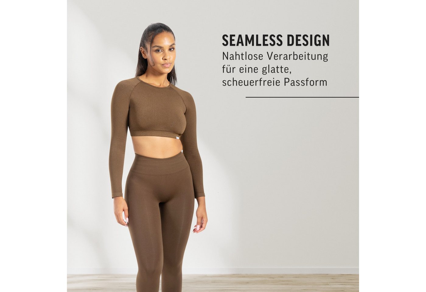 Smilodox Longsleeve Bethy, Seamless Cropped, elastisch & atmungsaktiv, kurzer Schnitt Bewegungsfreiheit, Trainingsshirt, strapazierfähig, Pilates Yoga Gym – Bild 3 von 5