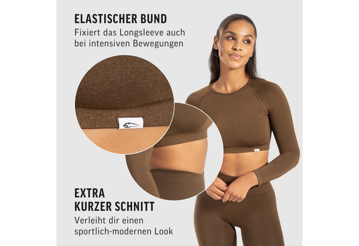 Smilodox Longsleeve Bethy, Seamless Cropped, elastisch & atmungsaktiv, kurzer Schnitt Bewegungsfreiheit, Trainingsshirt, strapazierfähig, Pilates Yoga Gym – Bild 5 von 5