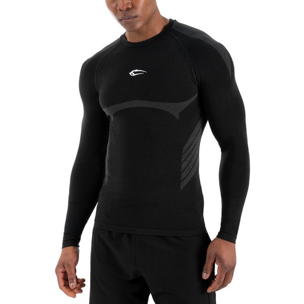 Smilodox Longsleeve Carnos, Compression Shirt Herren, Langarmshirt für Gym & Training Compression Fit, Seamless, atmungsaktiv, Body Mapping, Stretch
