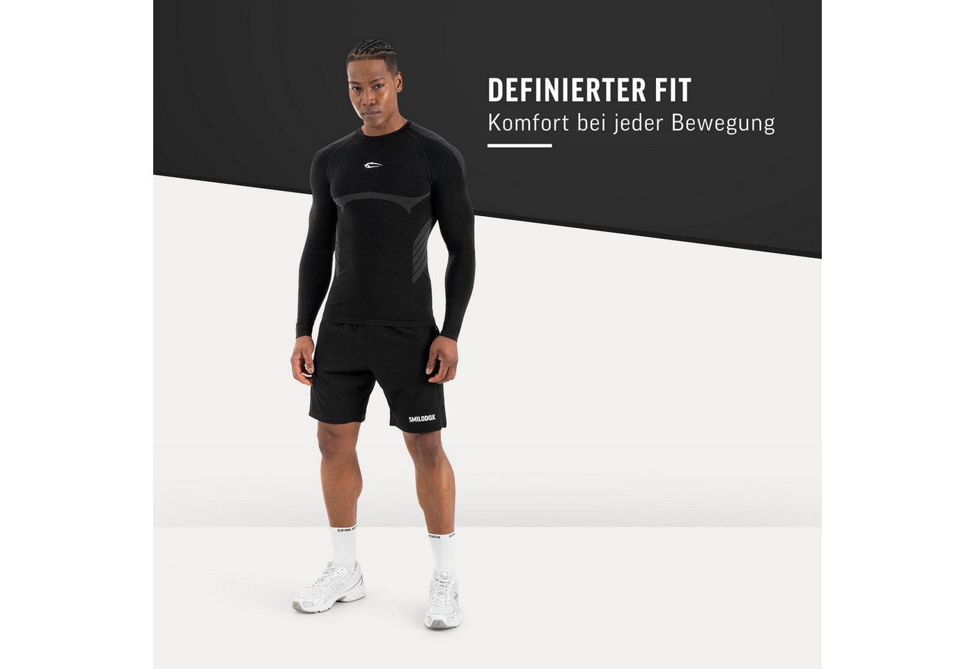 Smilodox Longsleeve Carnos, Compression Shirt Herren, Langarmshirt für Gym & Training Compression Fit, Seamless, atmungsaktiv, Body Mapping, Stretch – Bild 3 von 5