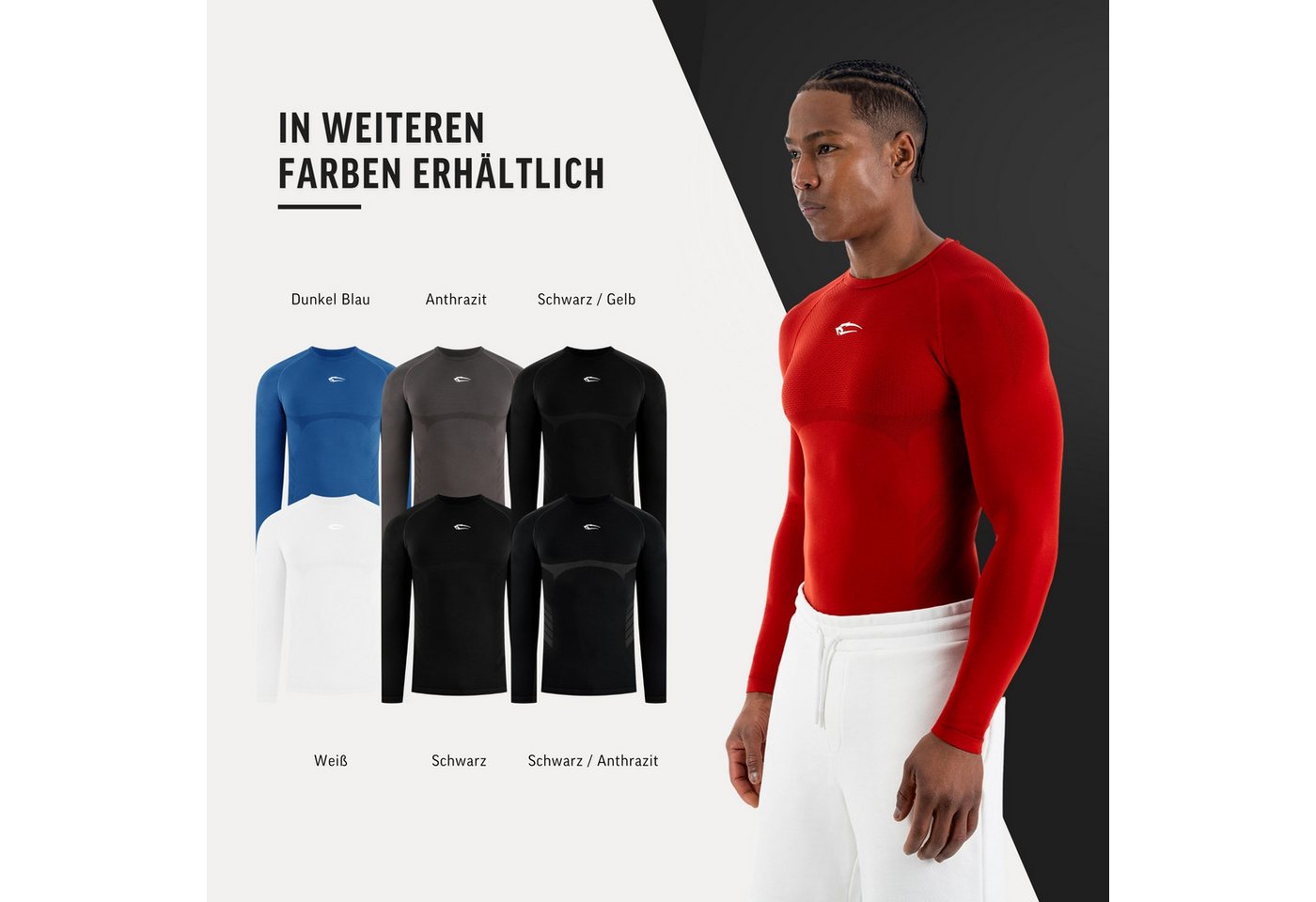Smilodox Longsleeve Carnos, Compression Shirt Herren, Langarmshirt für Gym & Training Compression Fit, Seamless, atmungsaktiv, Body Mapping, Stretch – Bild 4 von 5