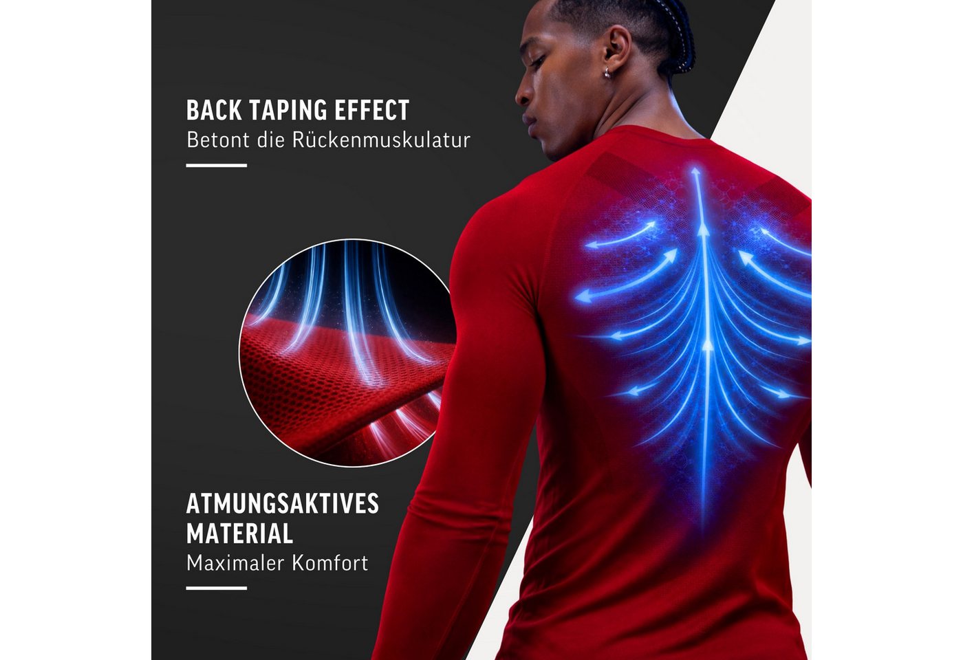 Smilodox Longsleeve Carnos, Compression Shirt Herren, Langarmshirt für Gym & Training Compression Fit, Seamless, atmungsaktiv, Body Mapping, Stretch – Bild 5 von 5