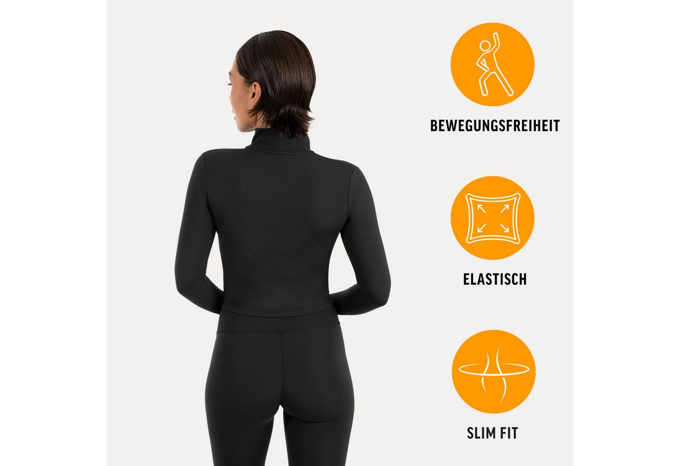 Smilodox Longsleeve Naveya Damen, Half Zip Sweatshirt, Slim Fit, für Gym, Training Half Zip, Stehkragen, Stretch Material, elastisch – Bild 2 von 5