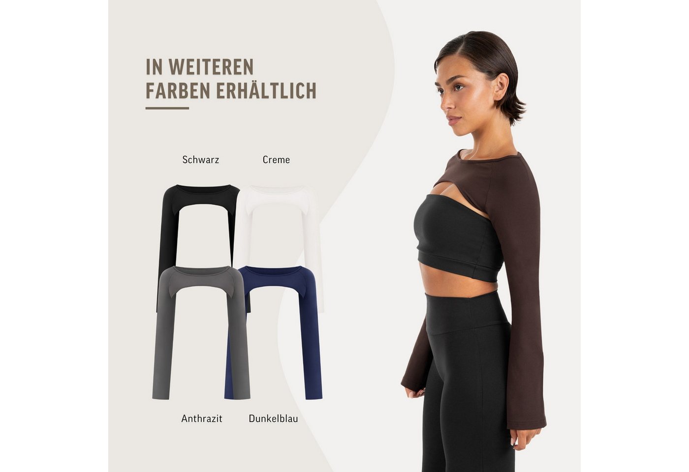 Smilodox Longsleeve Neola Damen, Bolero Longsleeve, Slim Fit, Performance, Fitness Bolero-Schnitt, Stretch, Performance-Material, Slim Fit, Layering – Bild 4 von 5