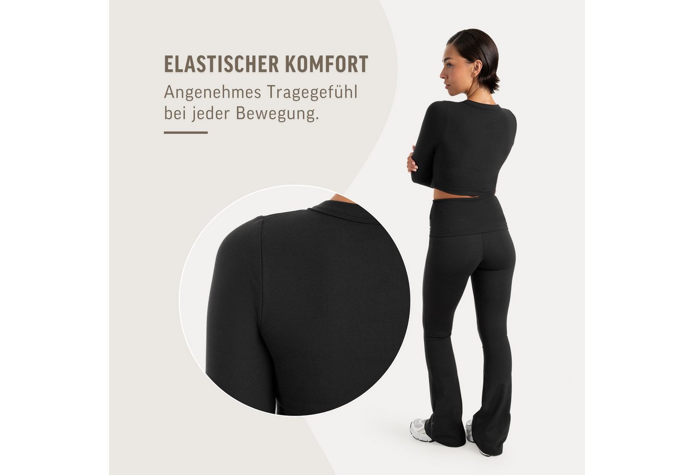 Smilodox Longsleeve Niora Damen, Crop Langarmshirt, Slim Fit, V-Ausschnitt Cropped Schnitt, V-Neck, Stretch, figurbetont, Performance – Bild 5 von 5