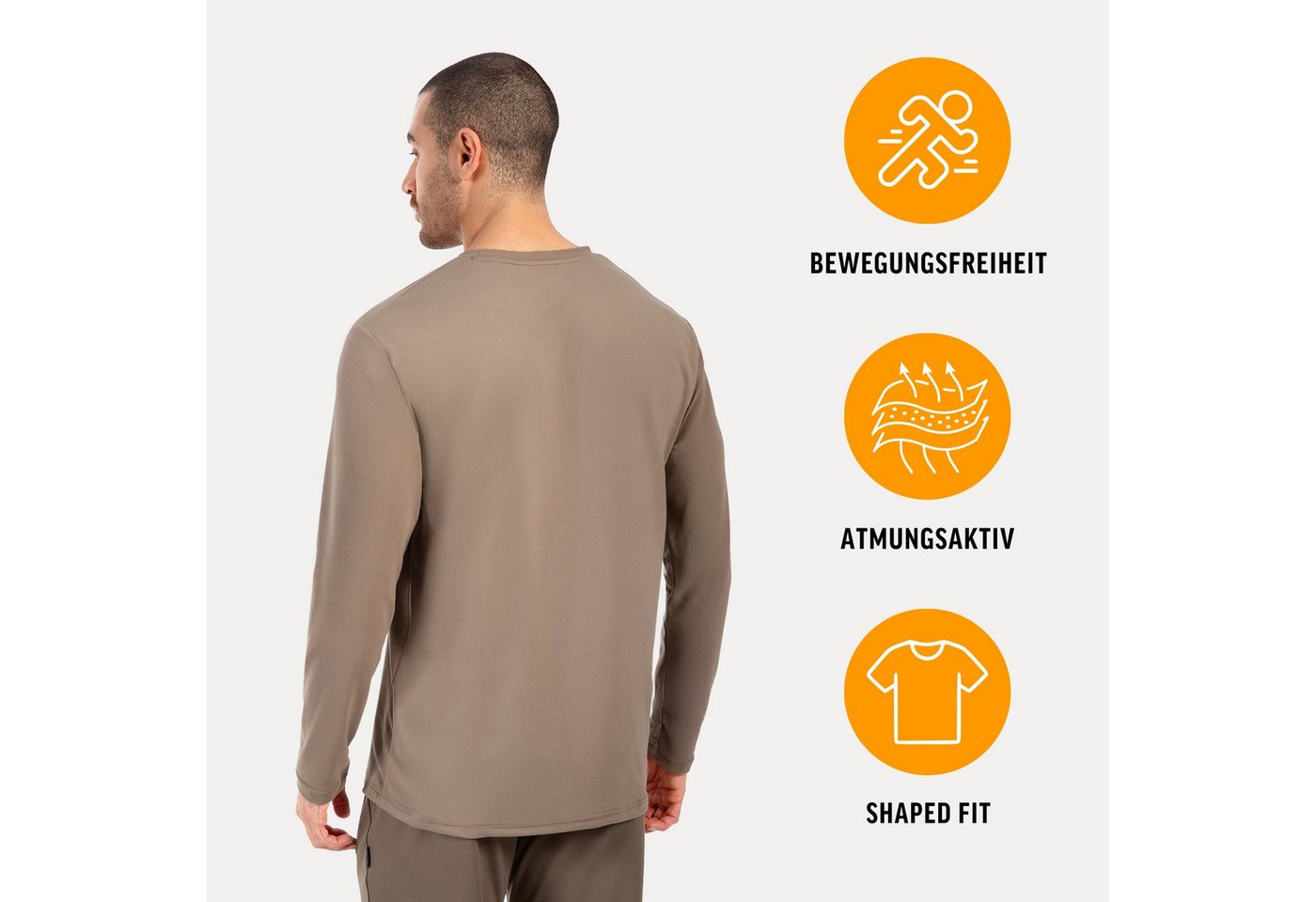 Smilodox Longsleeve Xion, Atmungsaktives Shirt 3D Rubber Print, Hoher Bewegungsfreiheit Minimalistisches Design Langarm Oberteil Sport Freizeit Training – Bild 2 von 5