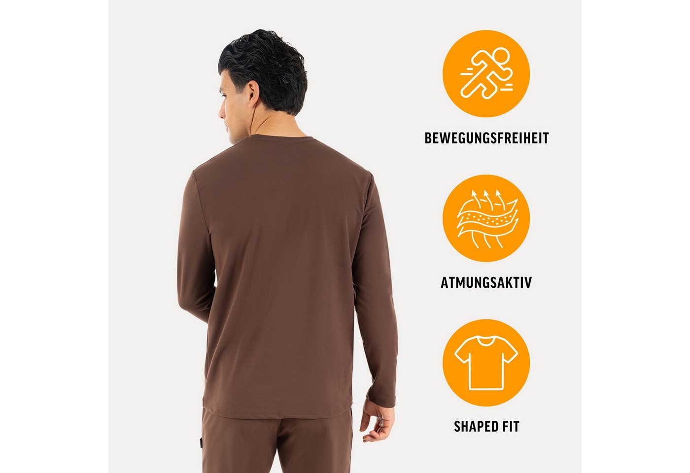 Smilodox Longsleeve Xion, Atmungsaktives Shirt 3D Rubber Print, Hoher Bewegungsfreiheit Minimalistisches Design Langarm Oberteil Sport Freizeit Training – Bild 2 von 5