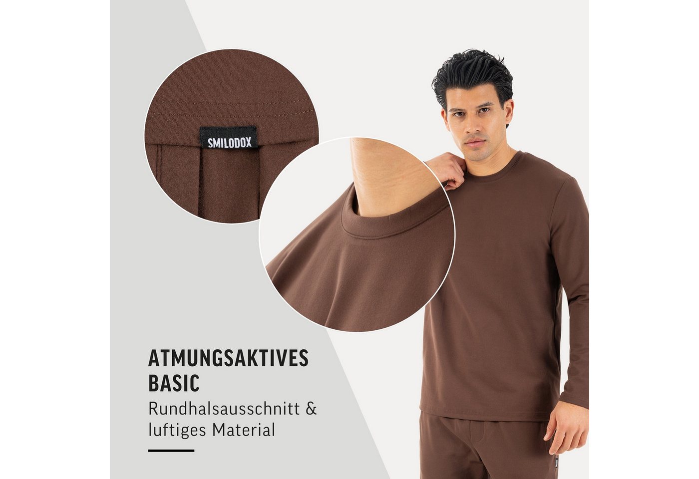 Smilodox Longsleeve Xion, Atmungsaktives Shirt 3D Rubber Print, Hoher Bewegungsfreiheit Minimalistisches Design Langarm Oberteil Sport Freizeit Training – Bild 5 von 5