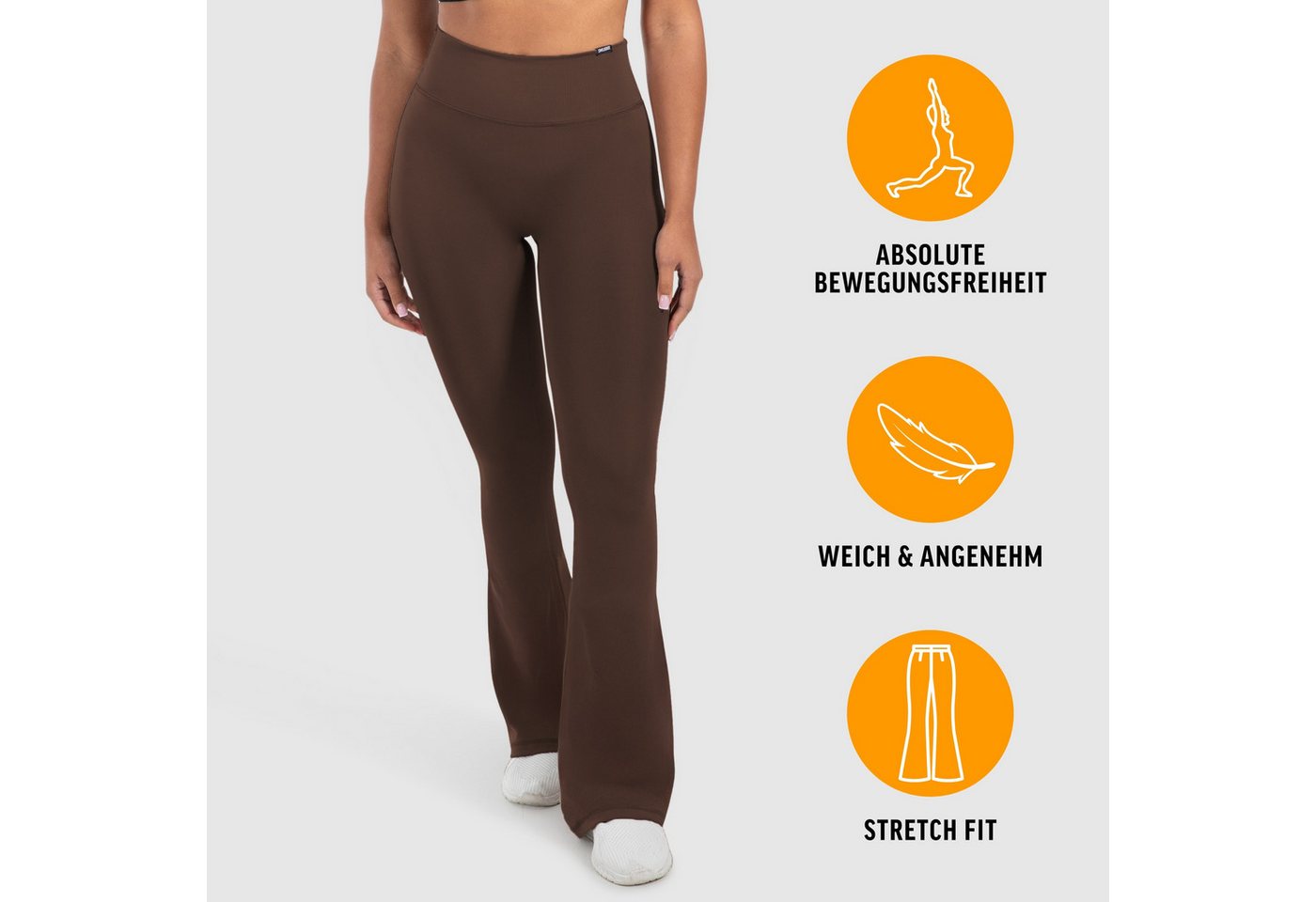 Smilodox Schlaghose Loreen, Flared Seamless Sportleggings, Schlaghose, Blickdicht Slim Fit Booty Yogahose, Elastisch Fitnessleggings, Gym, Freizeit – Bild 2 von 5