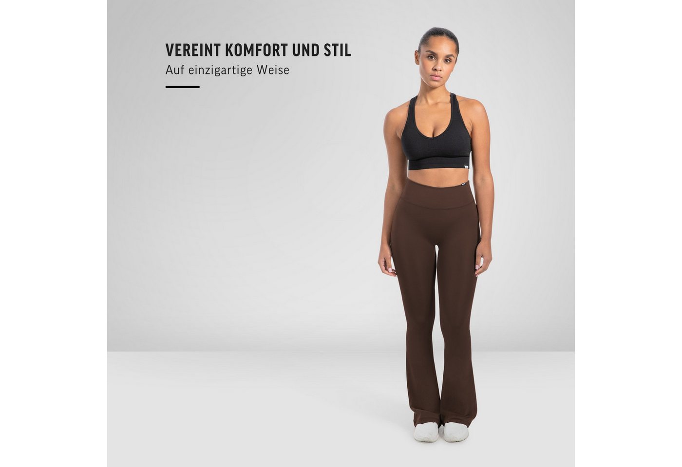 Smilodox Schlaghose Loreen, Flared Seamless Sportleggings, Schlaghose, Blickdicht Slim Fit Booty Yogahose, Elastisch Fitnessleggings, Gym, Freizeit – Bild 3 von 5